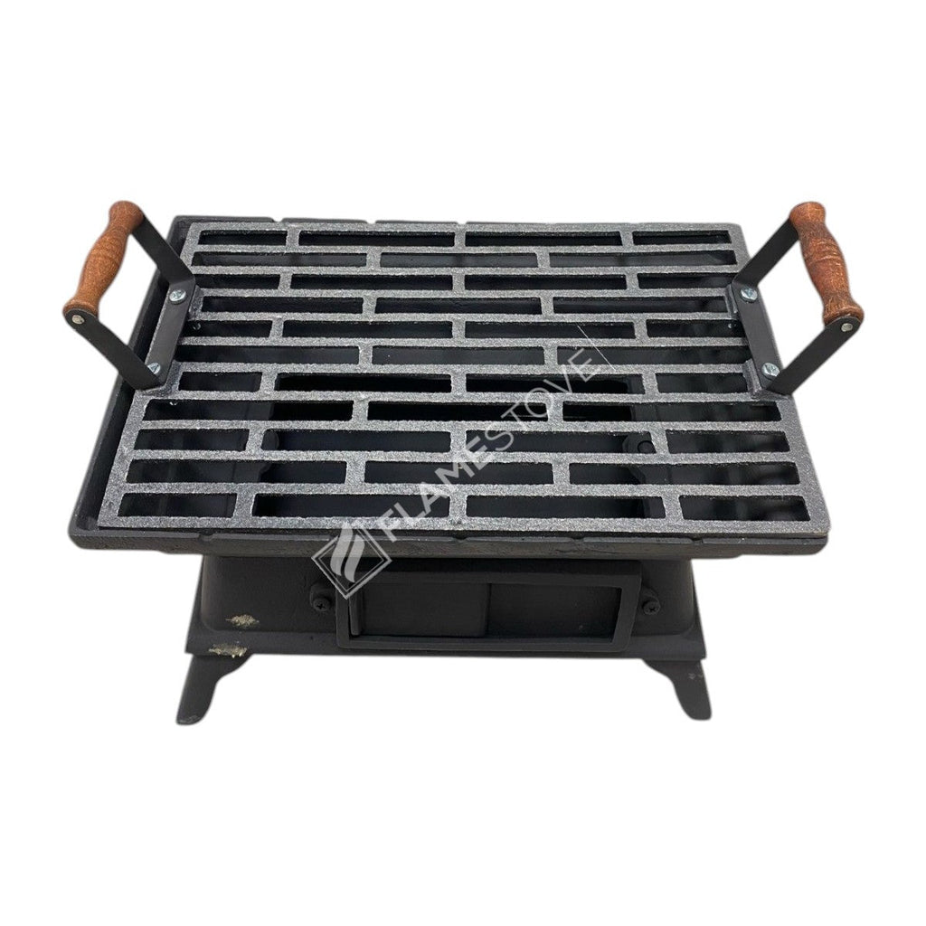 FS-405 Flame Stove Taşınabilir Ahşap Saplı Kare Döküm Piknik Mangalı - Dayanıklı, Kolay Temizlenebilir 3