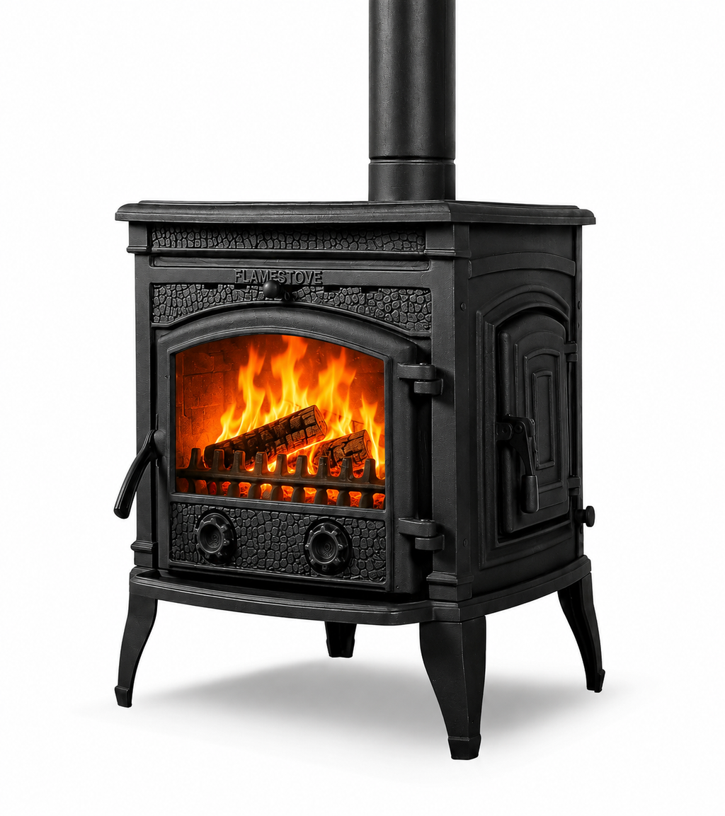 FS-016YK Flame Stove Sirius Star Yan Kapaklı Döküm Soba: Yüksek Verimli, A Sınıfı Odun Kömür. FS-16YK 1