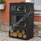 FS-044YKST Flame Stove Retro Dik Fırınlı Odun Sobası, Yan Kapaklı, Çift Yanmalı, Schott Robax Camlı, 13 kW 7