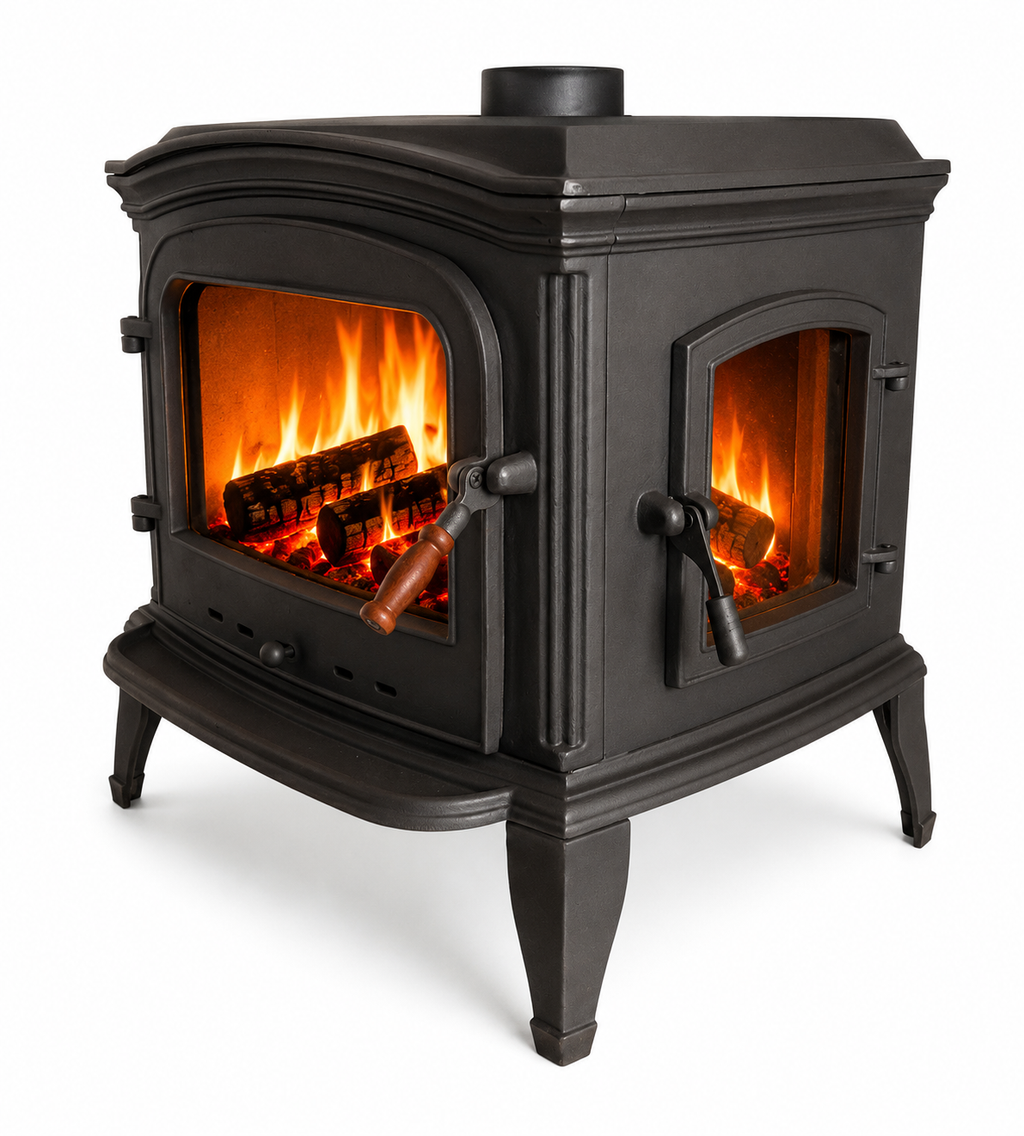 FS-032YK Flame Stove Altara Lüx Yan Kapaklı Döküm Soba A Sınıf Enerji Odun Kömür Sobası 1