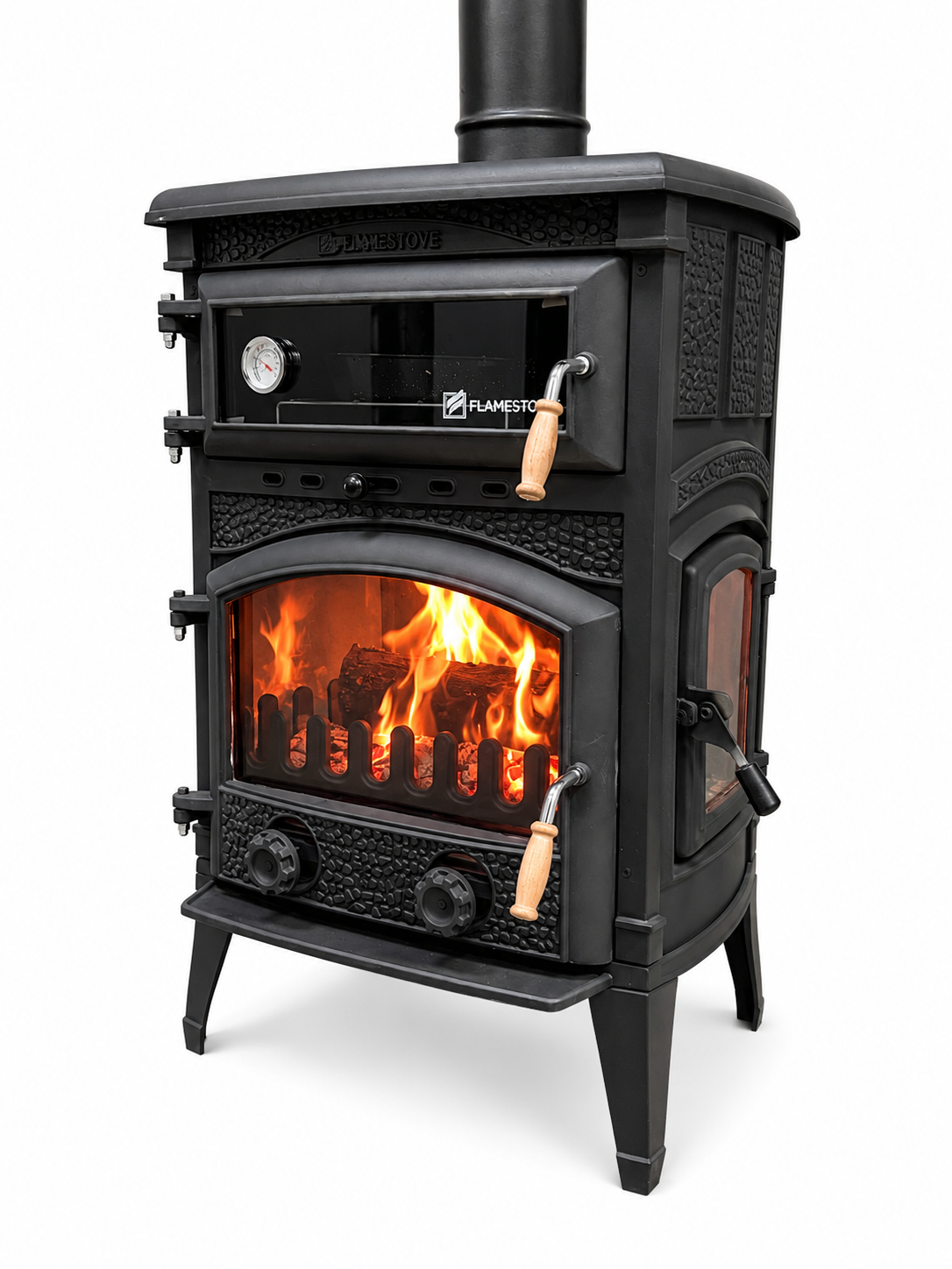 FS-071YK Flame Stove Fırınlı Döküm Soba Sirius Midi Yan Kapaklı 1