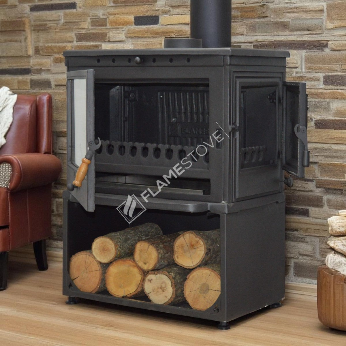 FS-041YKST Flame Stove Retro 10kW Yüksek Verimli Döküm Soba 3