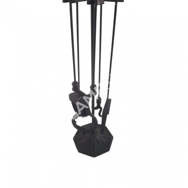 FS-103D Flame Stove Üstün Pik Döküm Dünya Başlı 4 Parça Soba Maşa Takımı Ergonomik Şömine Seti 3