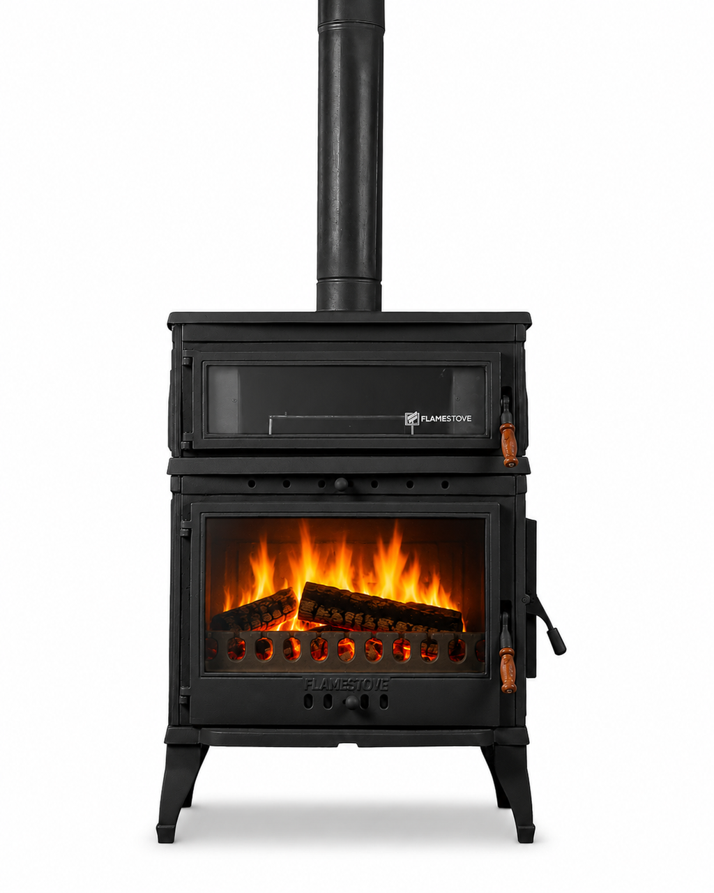 FS-045YK Flame Stove Retro Lux Emaye Fırınlı Döküm Odun Kömür Sobası Yan Kapaklı Yüksek Verimli. 2