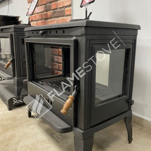 FS-043 Flame Stove 3 Camlı Döküm Soba: Yüksek Verimli Odun Kömür Isıtıcı 5