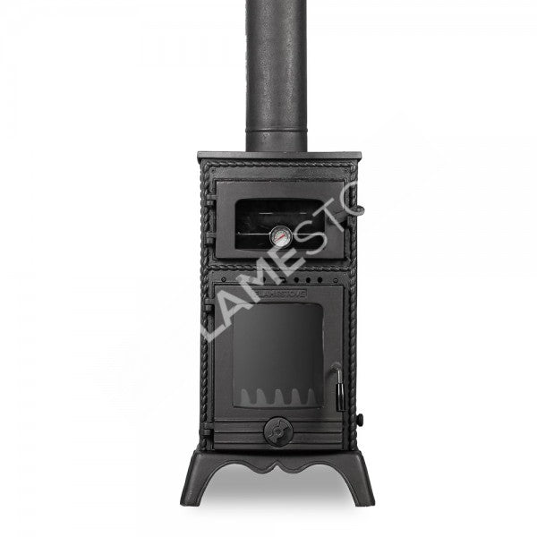 FS-053 Flame Stove Major Pik Döküm Fırınlı Odun Kömür Sobası, Schott Robax Camlı, Yüksek Verimli. 2