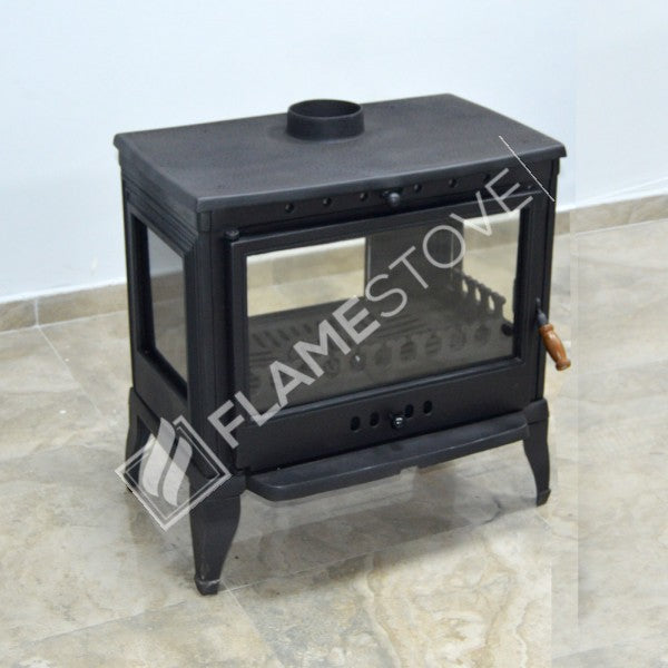 FS-043 Flame Stove 3 Camlı Döküm Soba: Yüksek Verimli Odun Kömür Isıtıcı 7