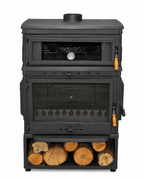 FS-044YKST Flame Stove Retro Dik Fırınlı Odun Sobası, Yan Kapaklı, Çift Yanmalı, Schott Robax Camlı, 13 kW 2