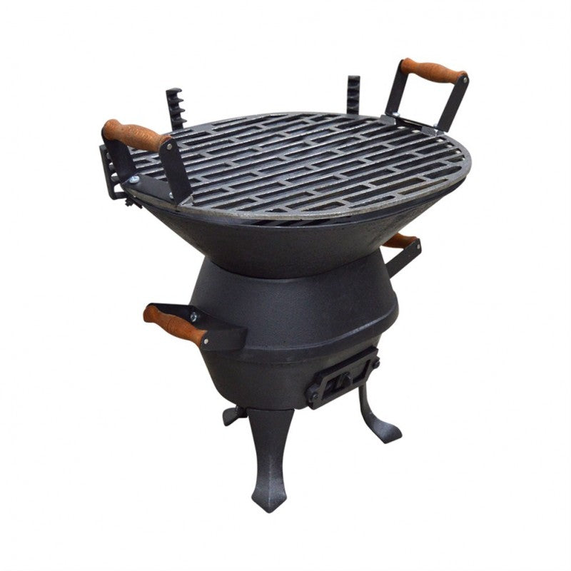 FS-402 Flame Stove Şık Pik Döküm Elips Kademeli Mangal, Taşınabilir Bahçe Teras Barbekü Izgarası 2