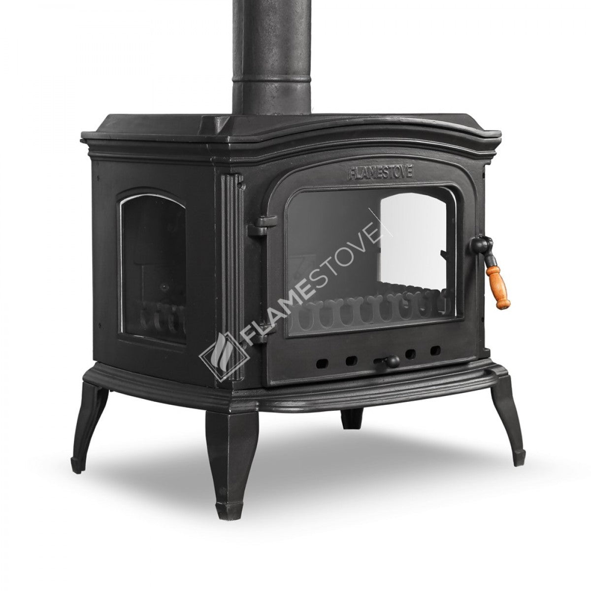 FS-032YK Flame Stove Altara Lüx Yan Kapaklı Döküm Soba A Sınıf Enerji Odun Kömür Sobası 3