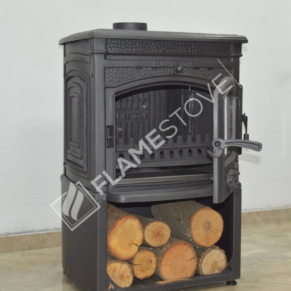 FS-016YKST Flame Stove Sirius Star Yüksek Verimli Döküm Soba Yan Kapaklı Odunluklu, Schott-Robax Camlı, Odun Kömür 9