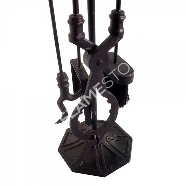 FS-103Ö Flame Stove Ördek Başlı 4'lü Pik Döküm Maşa Takımı: Şömine ve Barbekü İçin Ergonomik Set 2