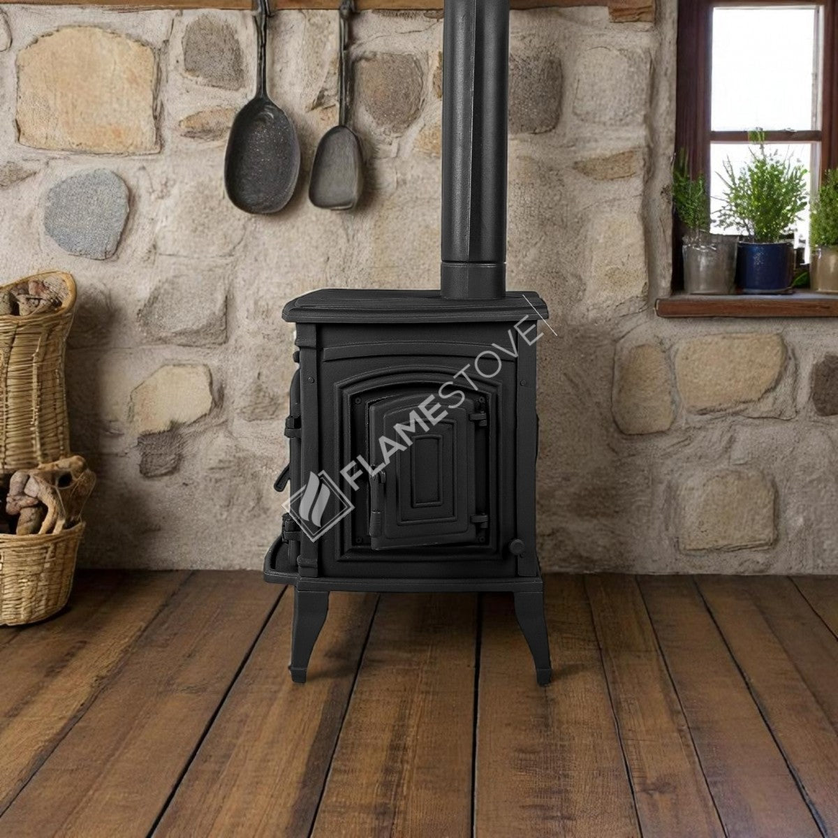 FS-016YK Flame Stove Sirius Star Yan Kapaklı Döküm Soba: Yüksek Verimli, A Sınıfı Odun Kömür. FS-16YK 7