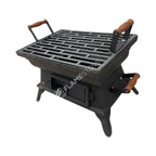 FS-405 Flame Stove Taşınabilir Ahşap Saplı Kare Döküm Piknik Mangalı - Dayanıklı, Kolay Temizlenebilir 4