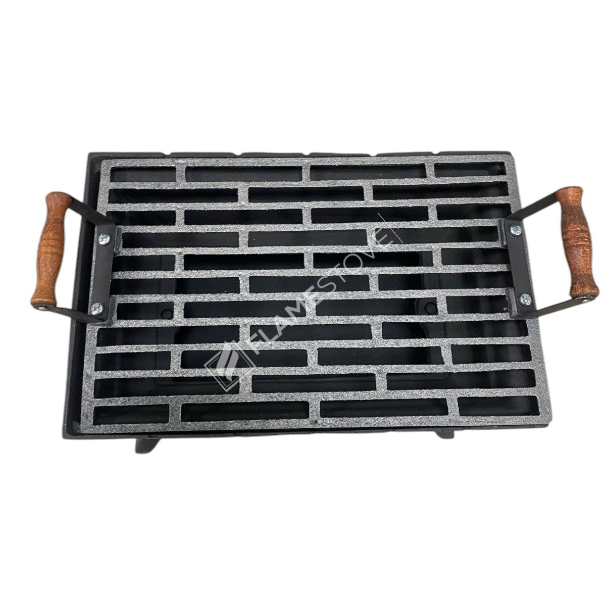 FS-405 Flame Stove Taşınabilir Ahşap Saplı Kare Döküm Piknik Mangalı - Dayanıklı, Kolay Temizlenebilir 2