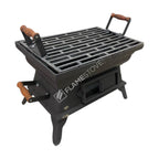 FS-405 Flame Stove Taşınabilir Ahşap Saplı Kare Döküm Piknik Mangalı - Dayanıklı, Kolay Temizlenebilir 1