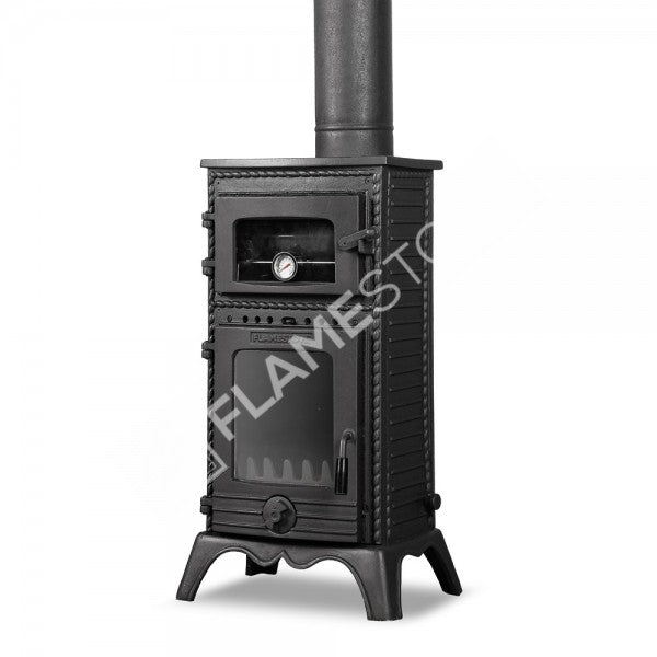 FS-053 Flame Stove Major Pik Döküm Fırınlı Odun Kömür Sobası, Schott Robax Camlı, Yüksek Verimli. 3