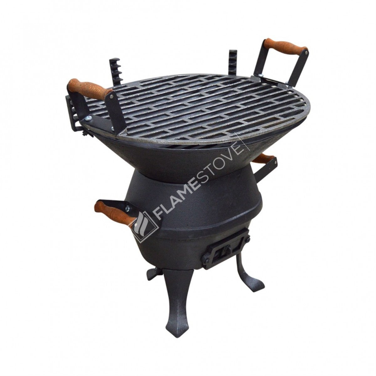 FS-402 Flame Stove Şık Pik Döküm Elips Kademeli Mangal, Taşınabilir Bahçe Teras Barbekü Izgarası 1