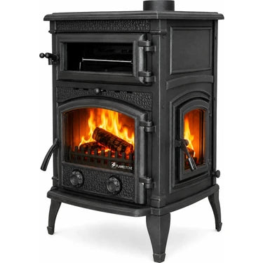 FLAMESTOVE FS-012YK Yandan Kapaklı 4 Camlı Kuzineli Pik Döküm