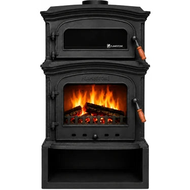 FLAMESTOVE FS-033YKST Odun Hazneli  Kuzineli   Yan Kapaklı Pik  Döküm Şömine