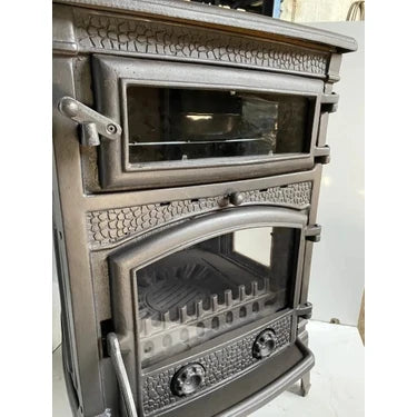 FLAMESTOVE FS-011YK Sirius Maxi Yandan Kapaklı  3 Camlı Pik  Döküm 7
