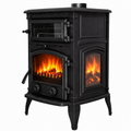 FS-011 Flame Stove Sirius Maxi Fırınlı 3 Camlı Döküm Soba Yüksek Veriml Odun Kömür Sobası 1