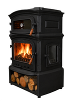 FS-034YKST Flame Stove Fırınlı Döküm Soba, Çift Yanmalı, Odunluklu, 18 kW, A Sınıfı 1