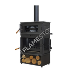 FS-044YKST Flame Stove Retro Dik Fırınlı Odun Sobası, Yan Kapaklı, Çift Yanmalı, Schott Robax Camlı, 13 kW 3