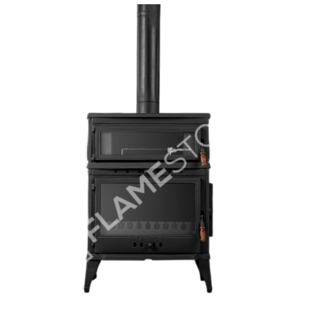 FS-045YK Flame Stove Retro Lux Emaye Fırınlı Döküm Odun Kömür Sobası Yan Kapaklı Yüksek Verimli. 7